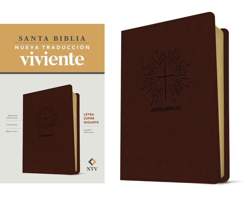 Span-NLT Super Giant Print Bible (Santa Biblia Letra Super Gigante)-Dark Brown LeatherLike