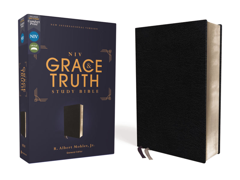 NIV The Grace And Truth Study Bible (Comfort Print)-Black European Bonded Leather