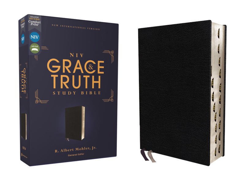 NIV The Grace And Truth Study Bible (Comfort Print)-Black European Bonded Leather Indexed