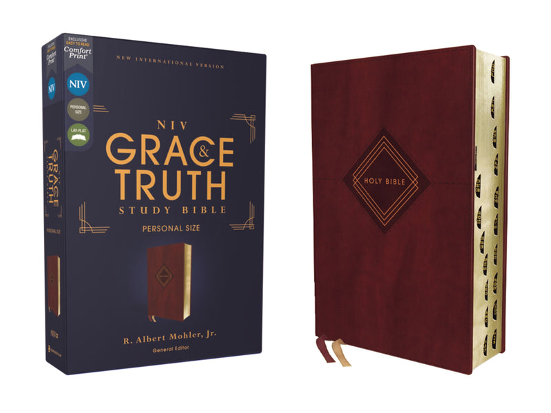 NIV The Grace And Truth Study Bible/Personal Size (Comfort Print)-Burgundy Leathersoft Indexed
