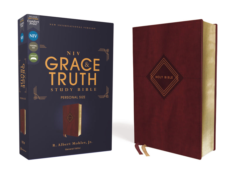NIV The Grace And Truth Study Bible/Personal Size (Comfort Print)-Burgundy Leathersoft