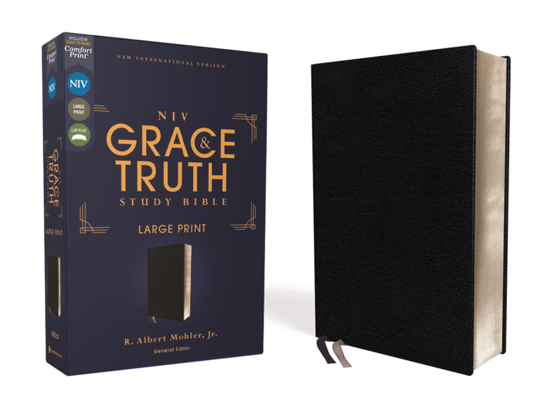 NIV The Grace And Truth Study Bible/Large Print (Comfort Print)-Black European Bonded Leather