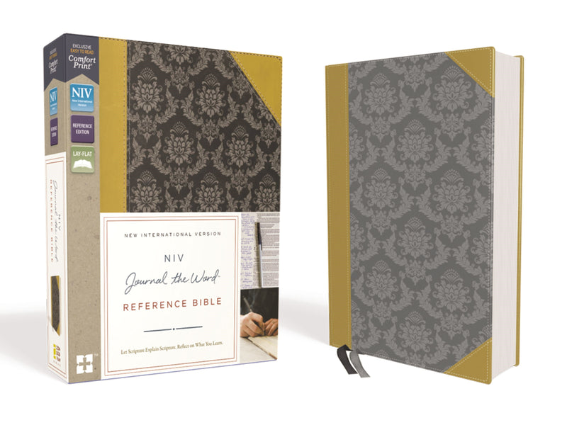 NIV Journal The Word Reference Bible-Gold/Gray Leathersoft 
