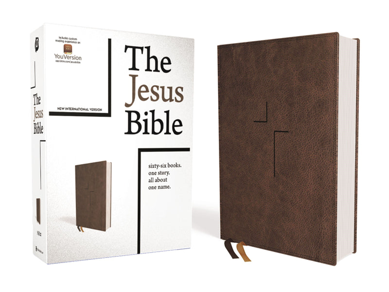 NIV The Jesus Bible (Comfort Print)-Brown Leathersoft Indexed
