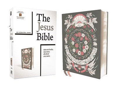 NIV The Jesus Bible Artist Edition (Comfort Print)-Gray Floral Leathersoft