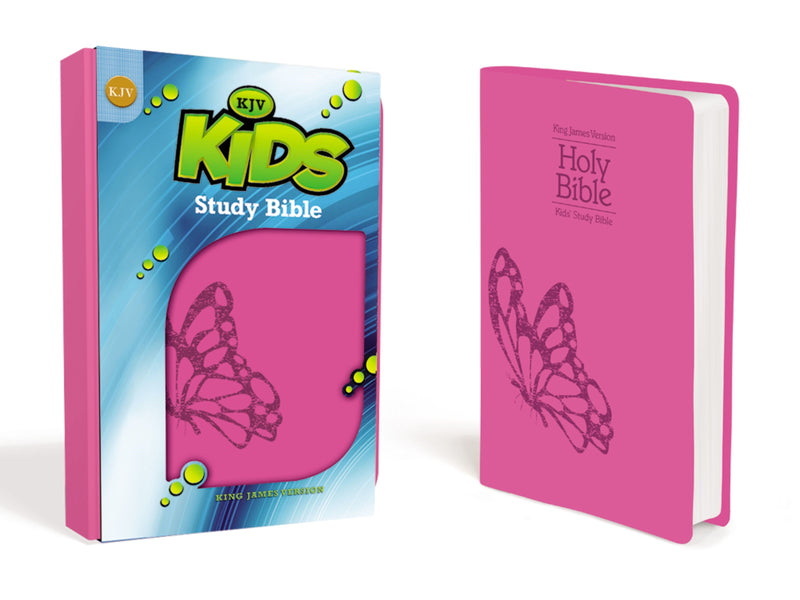 KJV Kids Study Bible-Fluttering Fuchsia Leather-Look