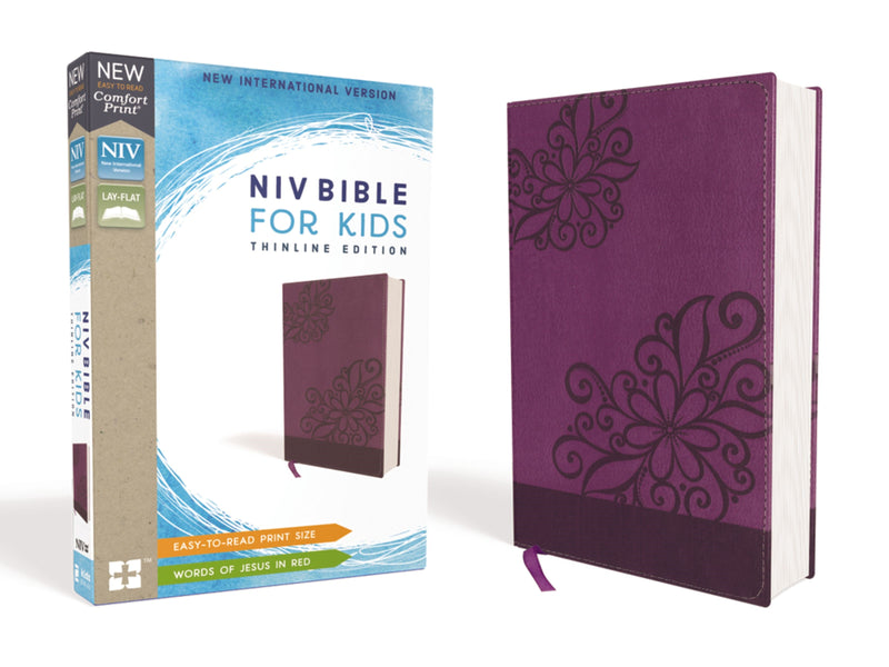 NIV Bible For Kids (Comfort Print)-Purple Leathersoft