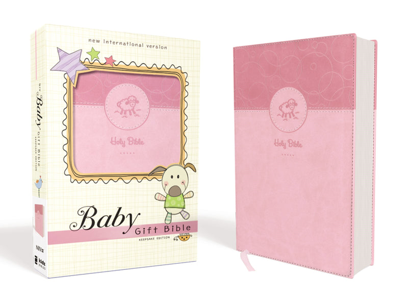 NIV Baby Gift Bible (Comfort Print)-Pink Leathersoft