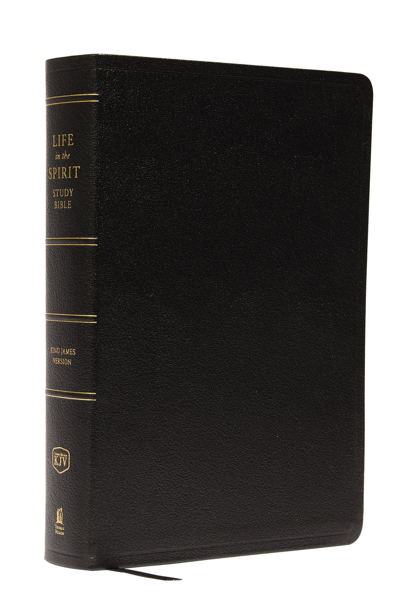 KJV Life In The Spirit Study Bible-Black Genuine Leather Indexed