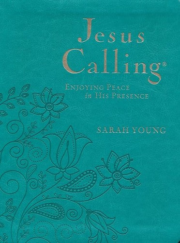 Jesus Calling (Deluxe Edition)-Large Print-Teal LeatherSoft