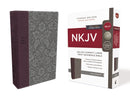 NKJV Deluxe Compact Large Print Reference Bible (Comfort Print)-Purple Leathersoft