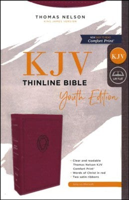 KJV Thinline Bible/Youth Edition (Comfort Print)-Berry Leathersoft