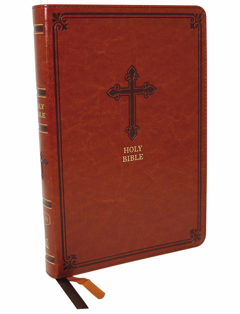 KJV Thinline Bible/Large Print (Comfort Print)-Chestnut Leathersoft