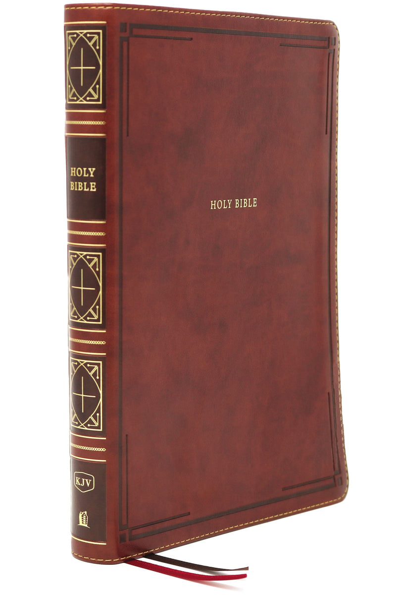 KJV Thinline Bible/Giant Print (Comfort Print)-Brown Leathersoft Indexed