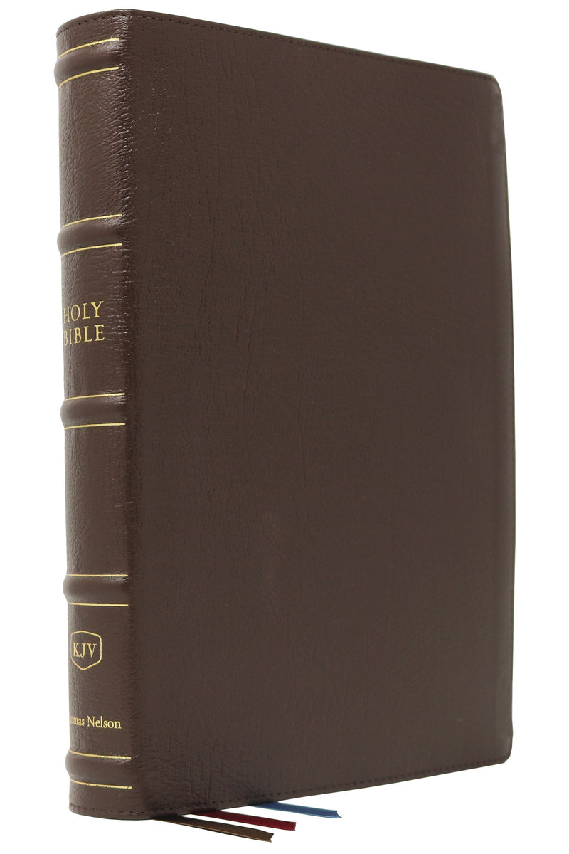 KJV Verse-By-Verse Reference Bible/Large Print (Comfort Print)-Brown Genuine Leather Indexed