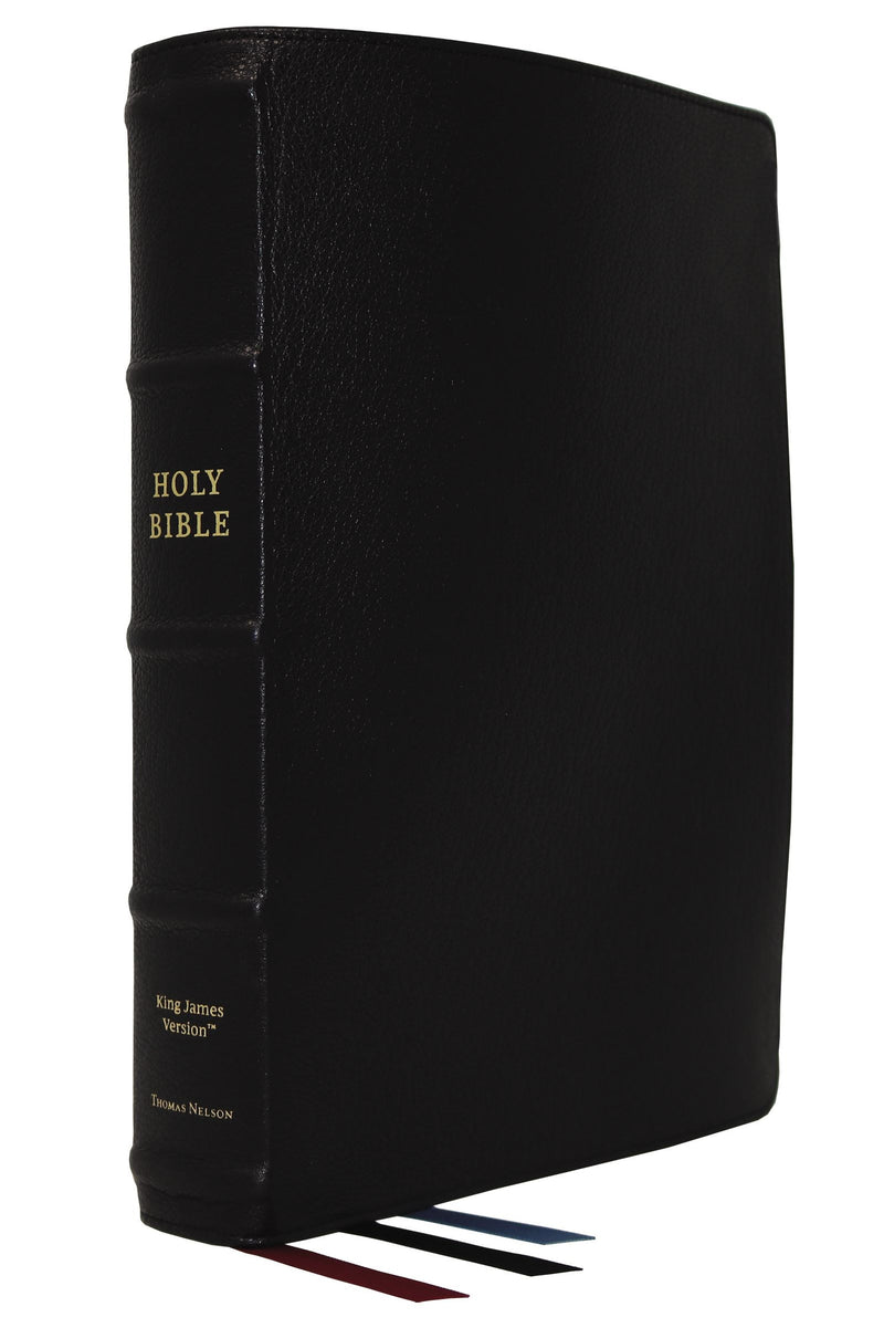 KJV Verse-By-Verse Reference Bible/Large Print (Comfort Print)-Black Premium Goatskin Leather