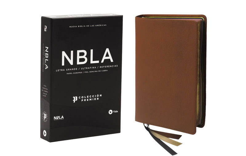 Span-NBLA Ultrathin Bible  Premier Collection (Biblia Ultrafina  Coleccion Premier)-Brown  Goatskin Leather