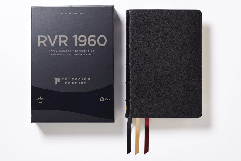 Span-RVR 1960 Giant Print Reference (Premier Collection) (Biblia Letra Gigante Coleccion Premier)-Black Goatskin Leather