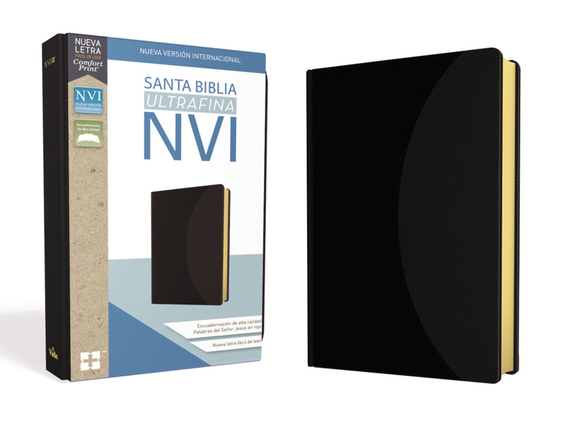 Span-NIV Ultrathin Bible (Comfort Print)-Black Leathersoft 