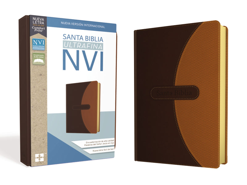 Span-NIV Ultrathin Bible (Comfort Print)-Brown Leathersoft 