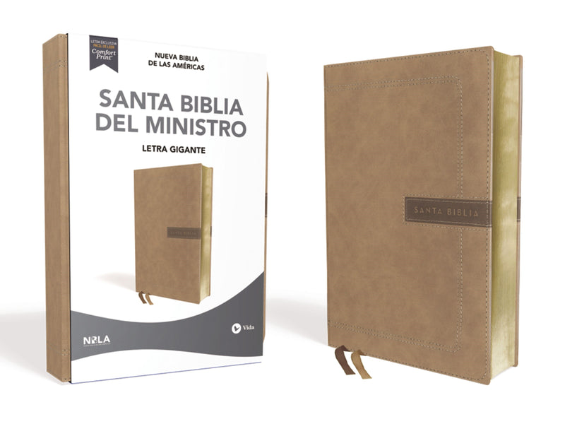 Span-NBLA Minister's Bible (Santa Biblia Del Ministro)-Beige Leathersoft
