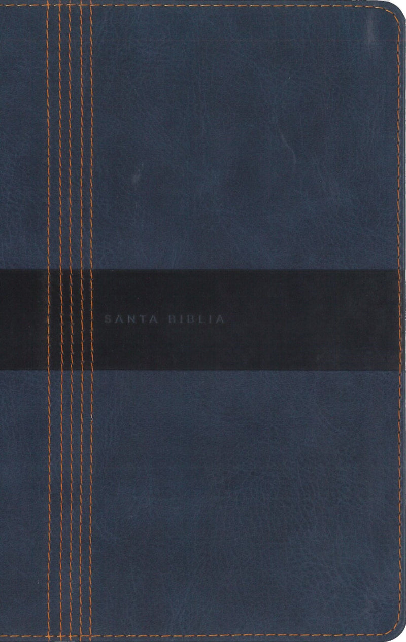 Span-NBLA Ultrathin/Large Print/Handy Size Bible (Santa Biblia Ultrafina/Letra Grande/Tamano)-Blue Leathersoft