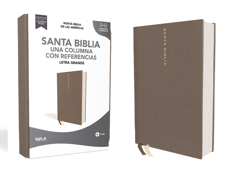Span-NBLA Single-Column Reference Bible (Santa Biblia  Una Columna Con Referencias)-Gray Hardcover