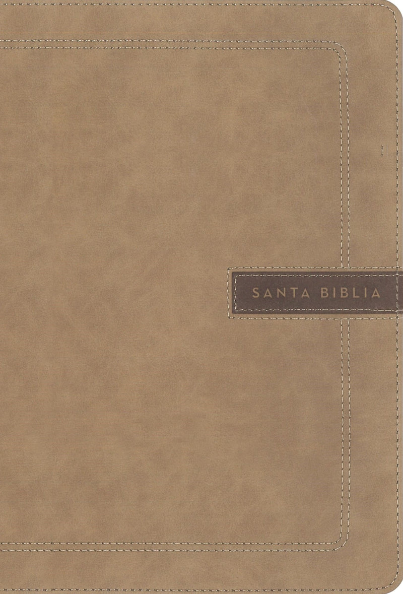 Span-NBLA Super Giant Print Bible (Comfort Print) (NBLA Santa Biblia  Letra Supergigante)-Beige Leathersoft