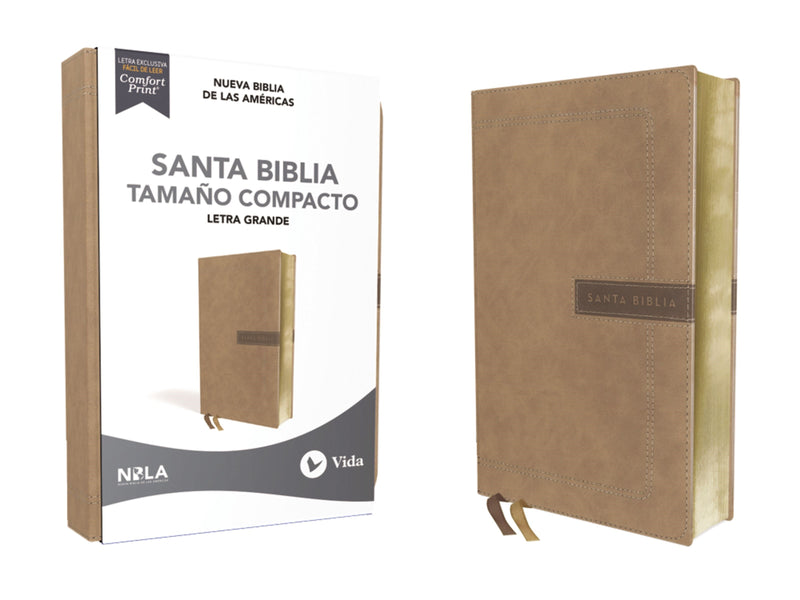 Span-NBLA Large Print Compact Bible (Santa Biblia  Letra Grande  Tamano Compacto)-Beige Hardcover 
