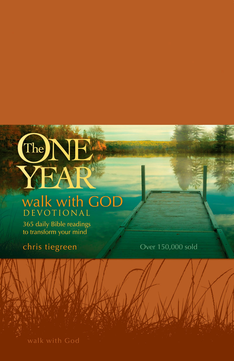 The One Year Walk With God Devotional-Tan LeatherLike