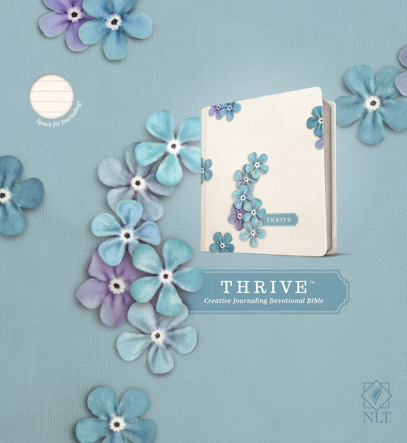 NLT Thrive Bible-Blue Floral Hardcover