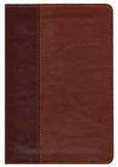 NLT Slimline Center Column Reference Bible-Brown/Tan TuTone Indexed