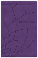 NLT Premium Gift Bible-Purple Petals LeatherLike