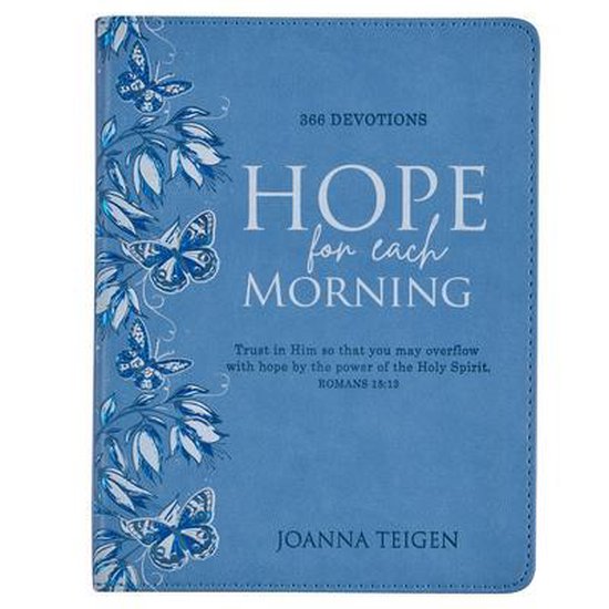 Hope For Each Morning Blue Faux Leather
