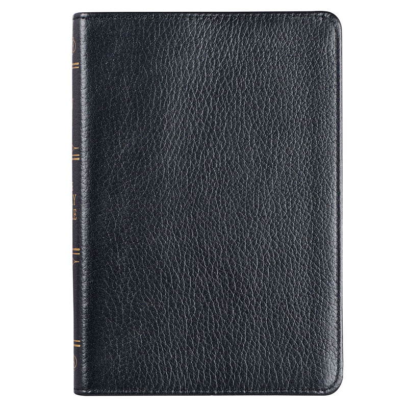 Bible KJV Black Full Grain Leather Comp.