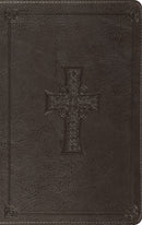 ESV Value Thinline Bible-Charcoal Celtic Cross Design TruTone