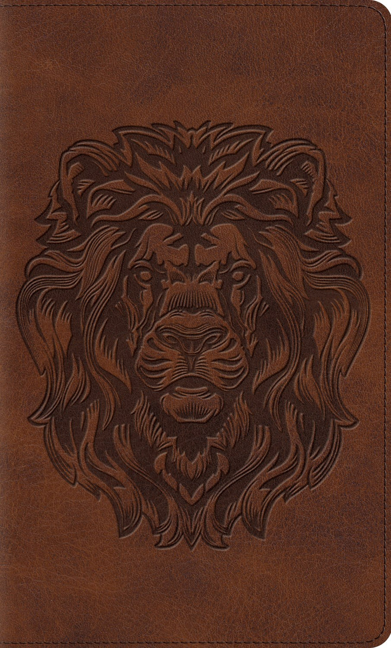 ESV Thinline Bible-Brown  Royal Lion Design TruTone