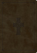 ESV Study Bible-Olive  Celtic Cross Design TruTone Indexed