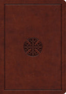 ESV Journaling Bible  Interleaved Edition-Mahogany  Mosaic Cross Design TruTone