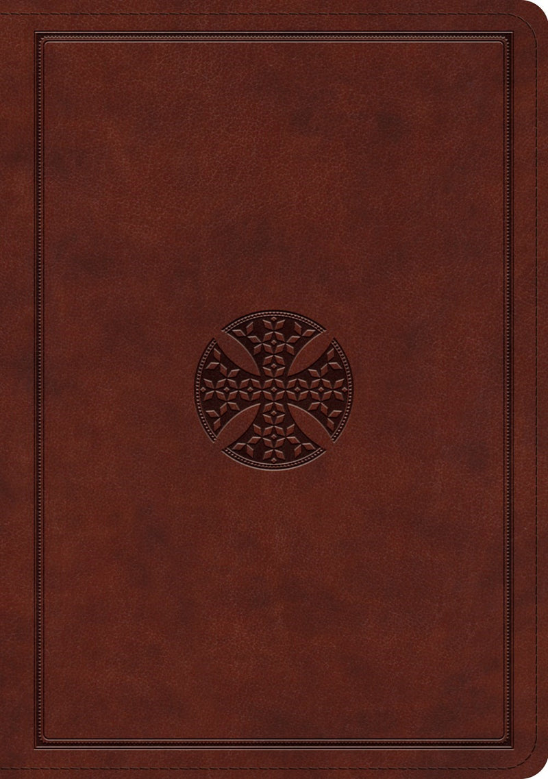 ESV Journaling Bible  Interleaved Edition-Mahogany  Mosaic Cross Design TruTone