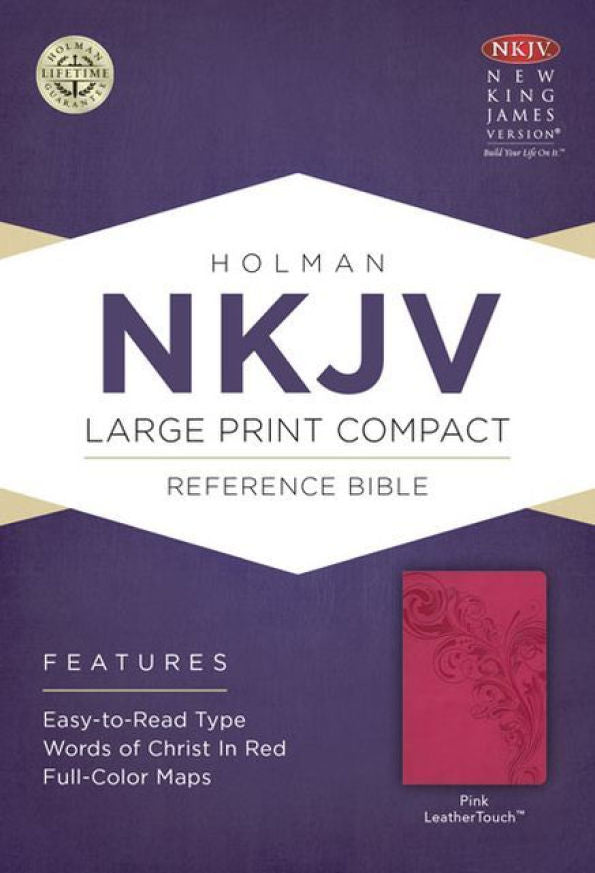 Large print comp ref bible pink