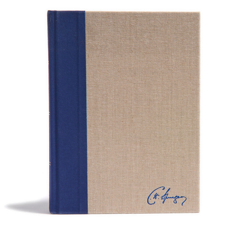 KJV Spurgeon Study Bible-Navy/Tan Cloth Over Board 