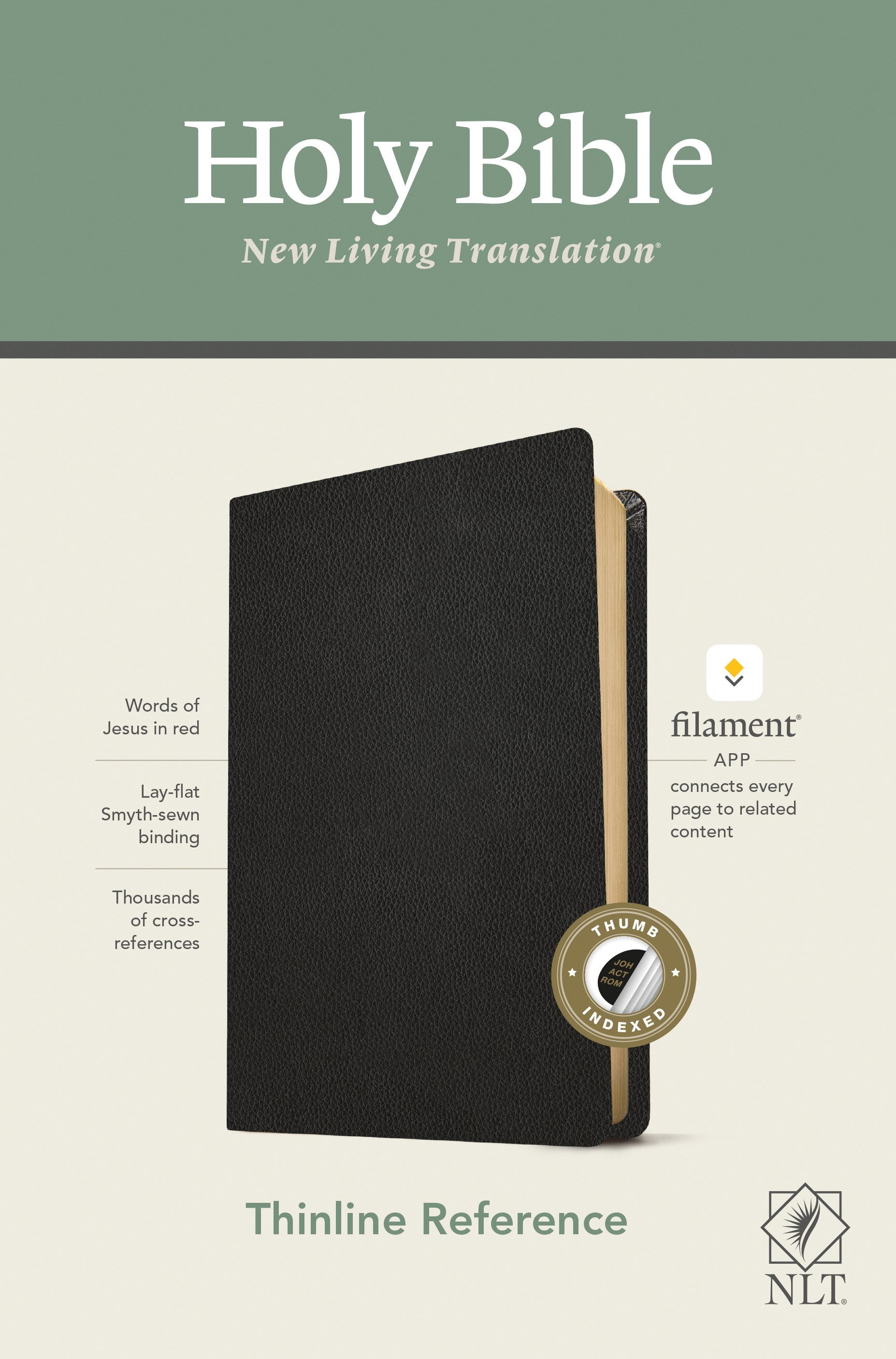 NLT Thinline Reference Bible/Filament Enabled Edition-Black Genuine ...