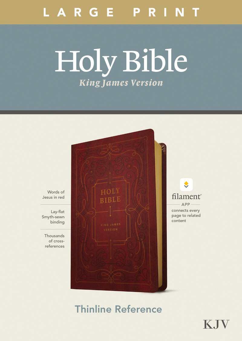 KJV Large Print Thinline Reference Bible/Filament Enabled Edition-Burgundy LeatherLike 