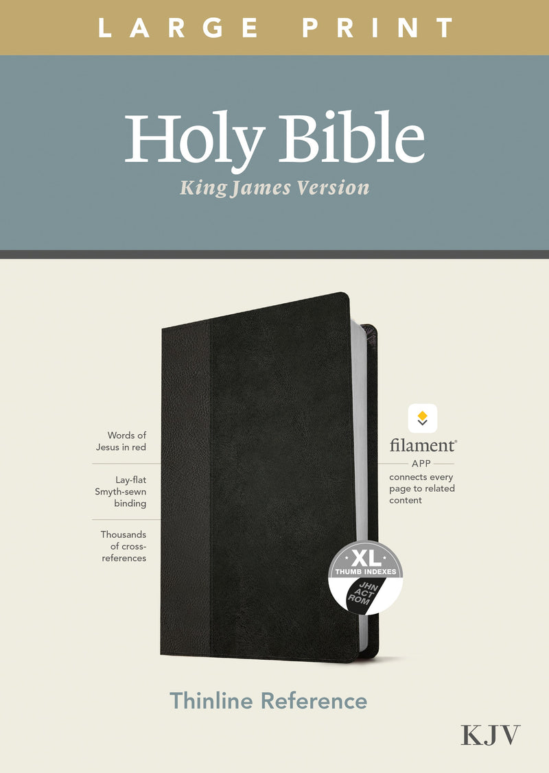 KJV Large Print Thinline Reference Bible/Filament Enabled Edition-Black/Onyx LeatherLike Indexed