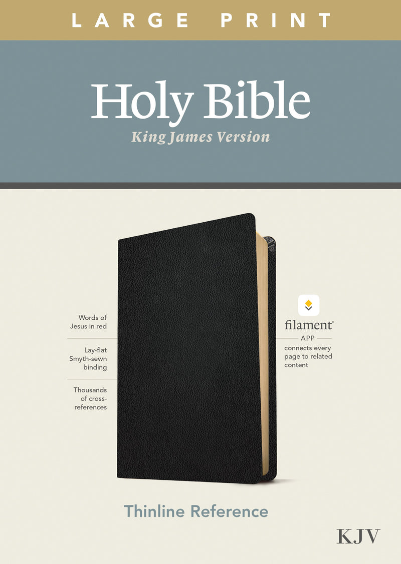 KJV Large Print Thinline Reference Bible/Filament Enabled Edition-Black Genuine Leather