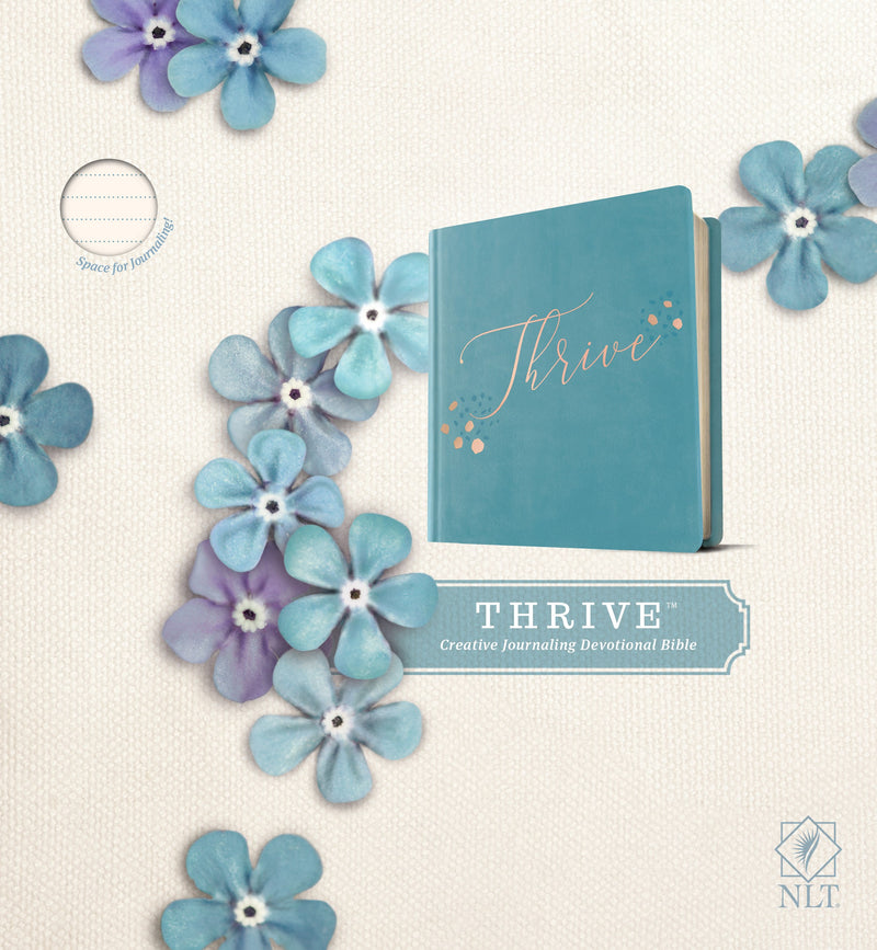 NLT Thrive Bible-Teal Blue w/Rose Gold Hardcover