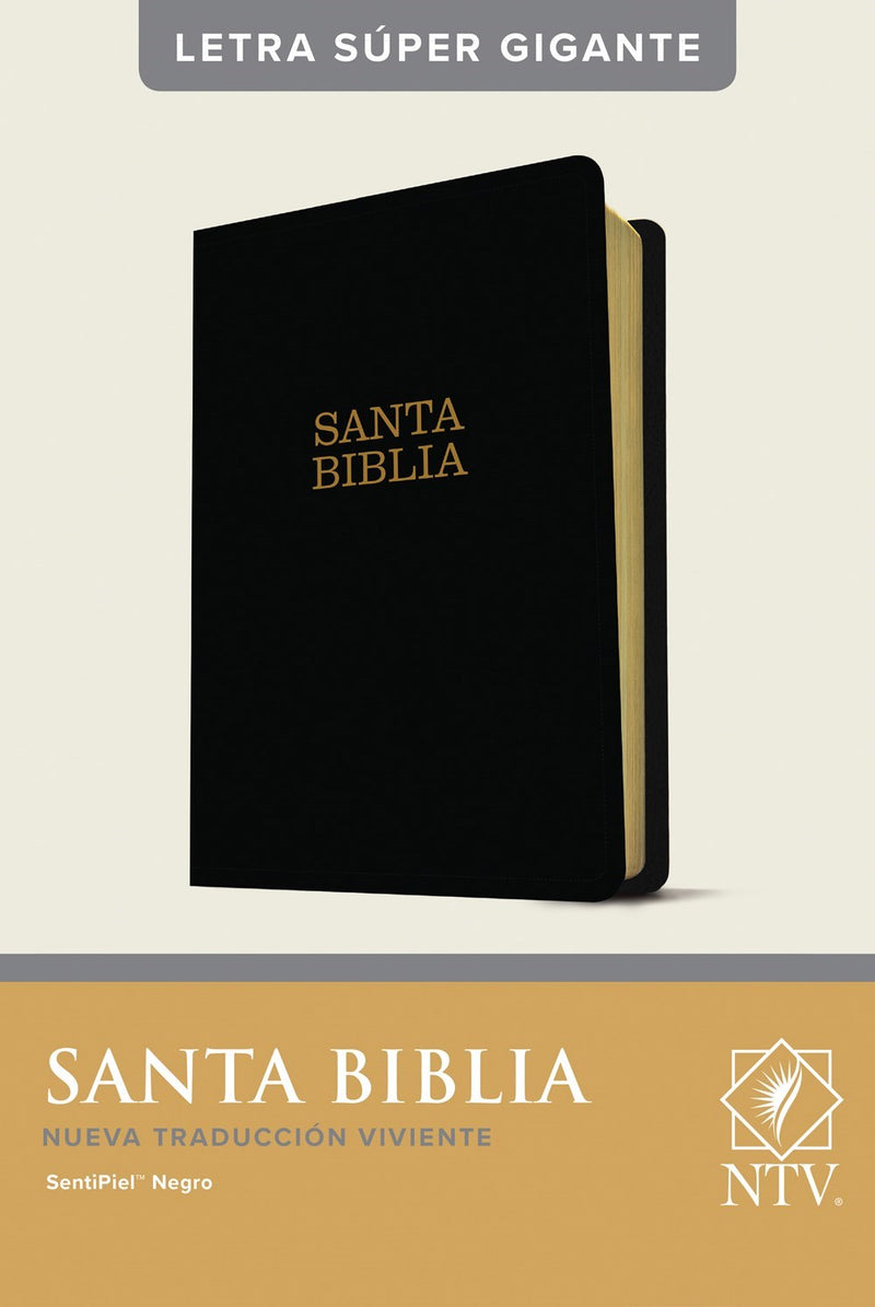 Span-NLT Super Giant Print Bible (NTV Santa Biblia Letra Super Gigante)-Black LeatherLike