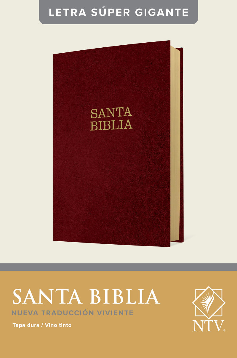 Span-NLT Super Giant Print Bible (NTV Santa Biblia Letra Super Gigante)-Burgundy Hardcover Indexed