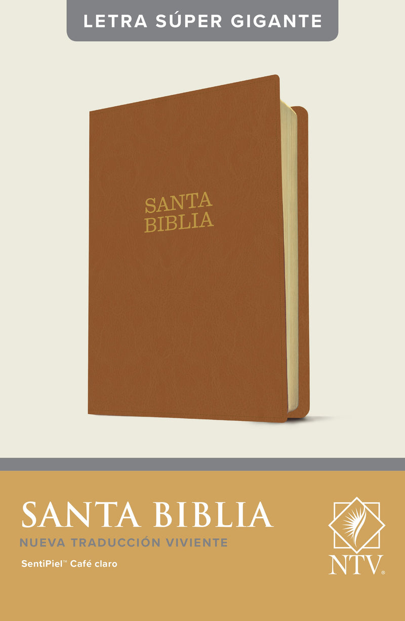 Span-NLT Super Giant Print Bible (NTV Santa Biblia Letra Super Gigante)-Brown LeatherLike Indexed
